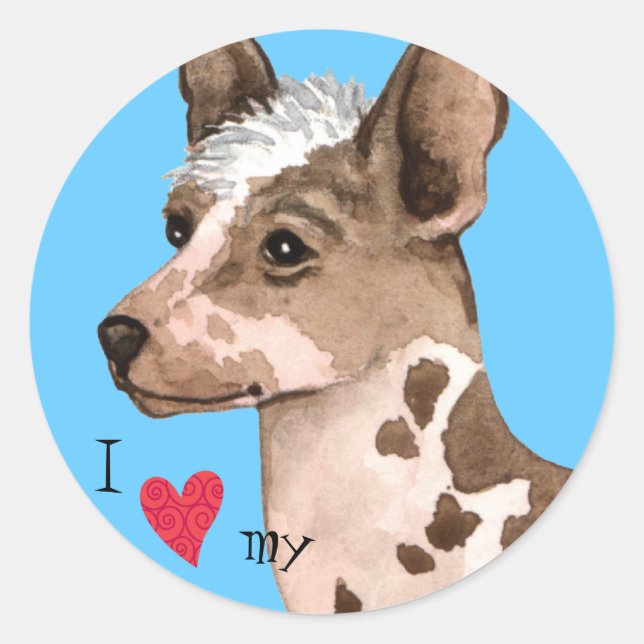 I Love my Peruvian Inca Orchid Classic Round Sticker (Front)