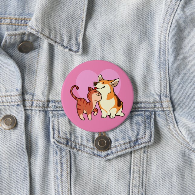 I Love My Pet | Cat and Dog Lover 7.5 Cm Round Badge (In Situ)