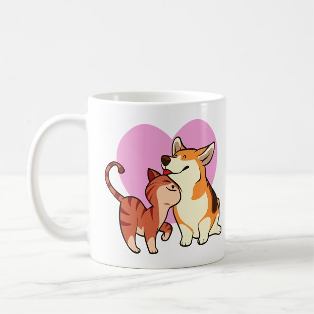 I Love My Pet | Cat and Dog Lover Coffee Mug (Left)