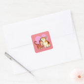 I Love My Pet | Cat and Dog Lover Square Sticker (Envelope)
