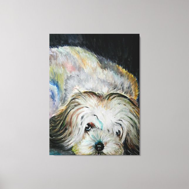 I Love My Pet Dog Canvas Print (Front)