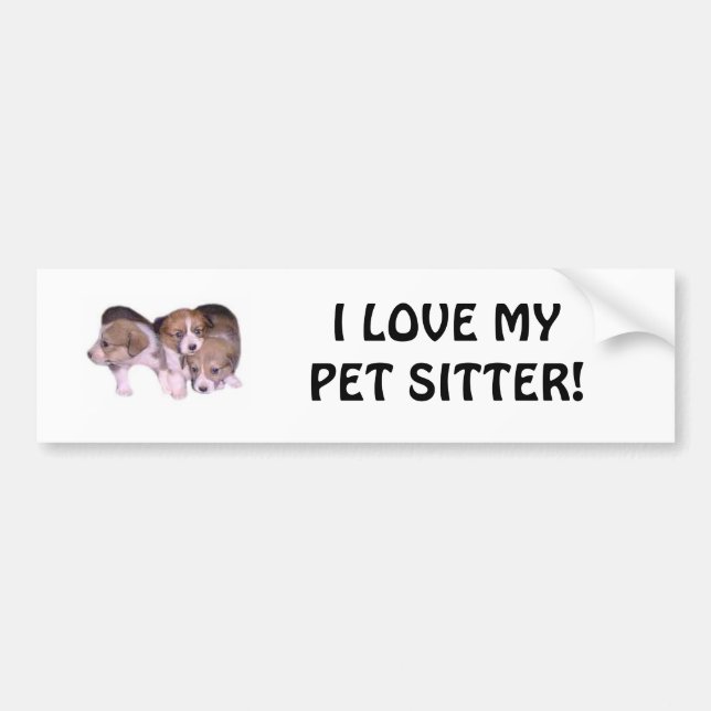 I LOVE MY PET SITTER! BUMPER STICKER (Front)