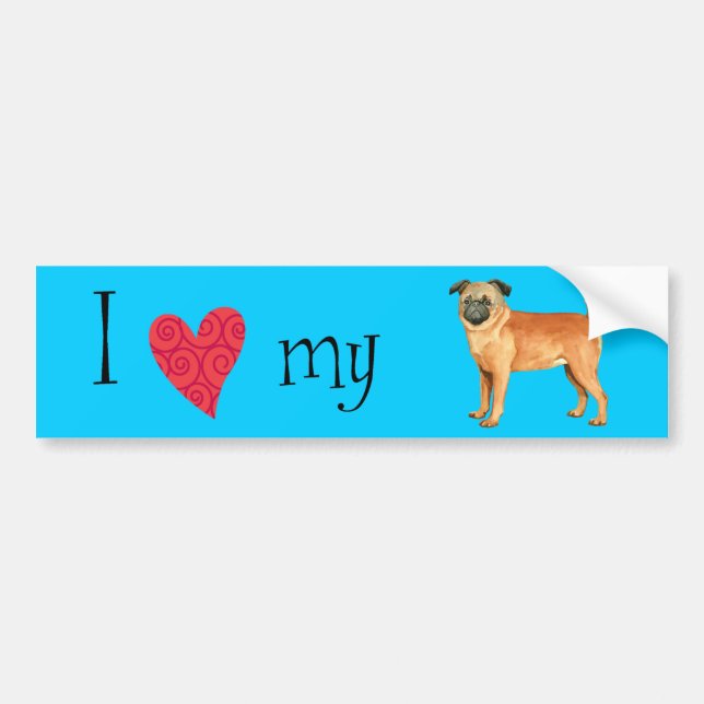 I Love my Petit Brabancon Bumper Sticker (Front)