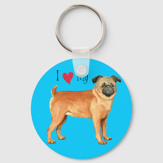 I Love my Petit Brabancon Key Ring (Front)