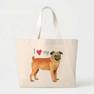 I Love my Petit Brabancon Large Tote Bag