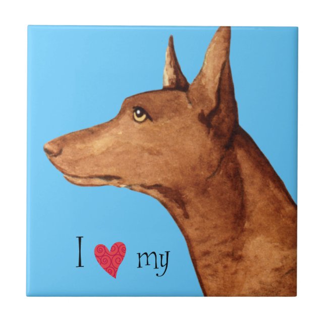 I Love my Pharaoh Hound Tile (Front)