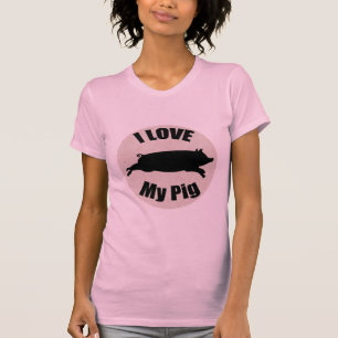I Love My Pig Ladies Shirt
