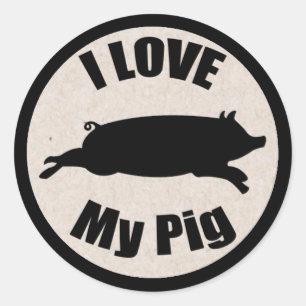 I Love My Pig Sticker
