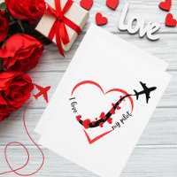 I love My Pilot Heart & Aeroplane, Birthday, Simpl