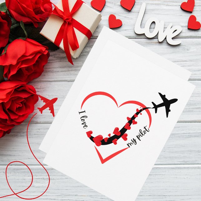 I love My Pilot Heart & Aeroplane, Birthday, Simpl Invitation (Creator Uploaded)
