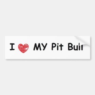 I Love My Pit Bull Bumper Sticker
