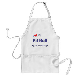 I Love My Pit Bull (Female Dog) Standard Apron