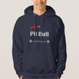 I Love My Pit Bull (Male Dog) Hoodie
