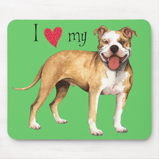 I Love my Pit Bull Terrier Mouse Pad (Front)