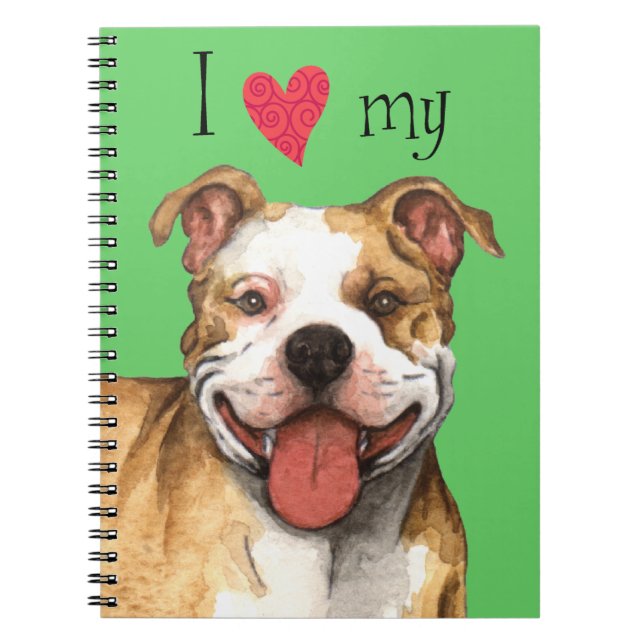 I Love my Pit Bull Terrier Notebook (Front)