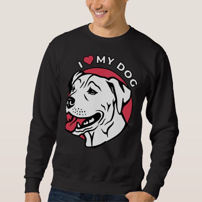 I Love My Pitbull Dog Sweatshirt (Front)