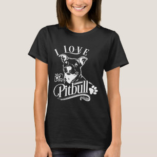 I Love My Pitbull I Animal Pet Paw Dog Lover Tee