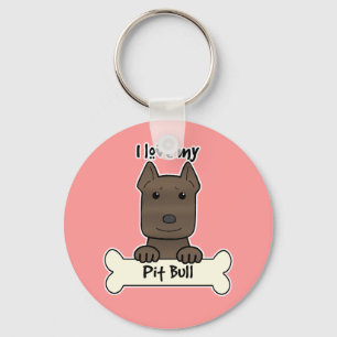 I Love My Pitbull Key Ring
