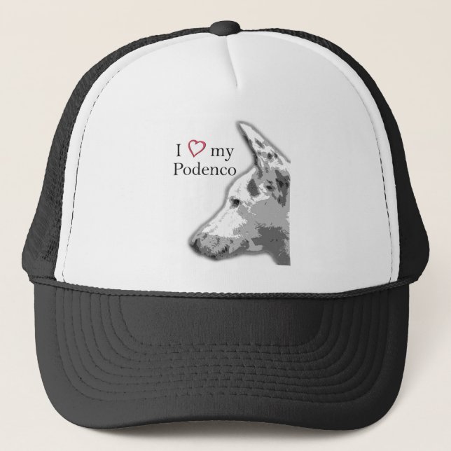 i love my podenco trucker hat (Front)