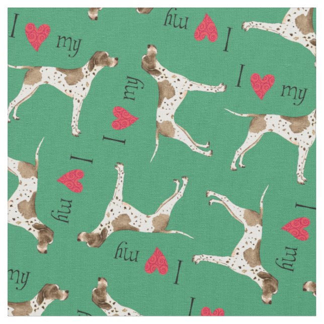 I Love my Pointer Fabric (Close Up)