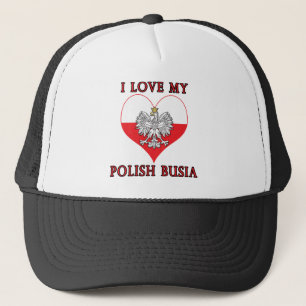 I Love My Polish Busia Trucker Hat