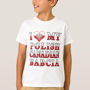 I Love My Polish Canadian Babcia Flag T-Shirt
