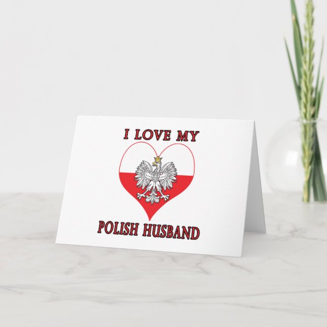 I Love My Polish Husband Card (Front)
