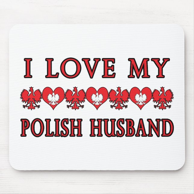 I Love My Polish Husband Mouse Pad (Front)