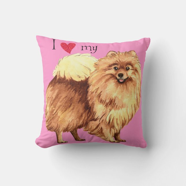 I Love my Pomeranian Cushion (Front)