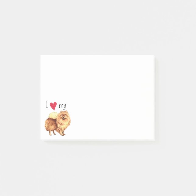 I Love my Pomeranian Post-it Notes (Front)