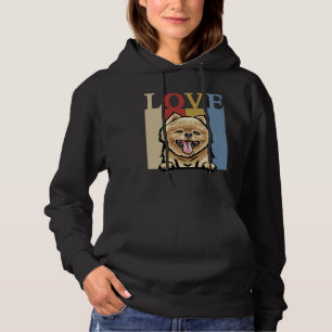I Love My Pomeranian Vintage Retro Dog Mom Dad Pet Hoodie
