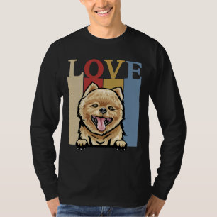 I Love My Pomeranian Vintage Retro Dog Mom Dad Pet T-Shirt
