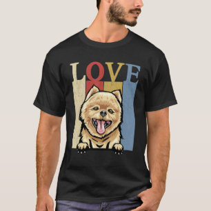 I Love My Pomeranian Vintage Retro Dog Mum Dad Pet T-Shirt