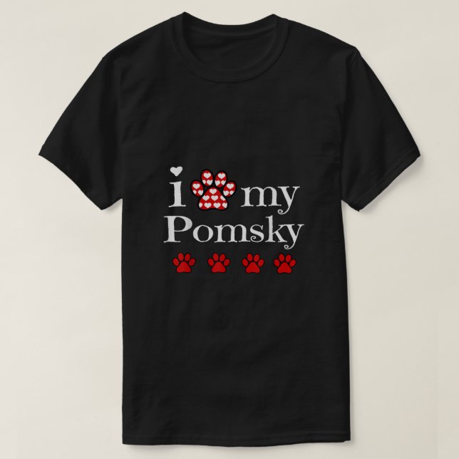 I Love My Pomsky Gift for Dog Lover Christmas Gift T-Shirt (Design Front)