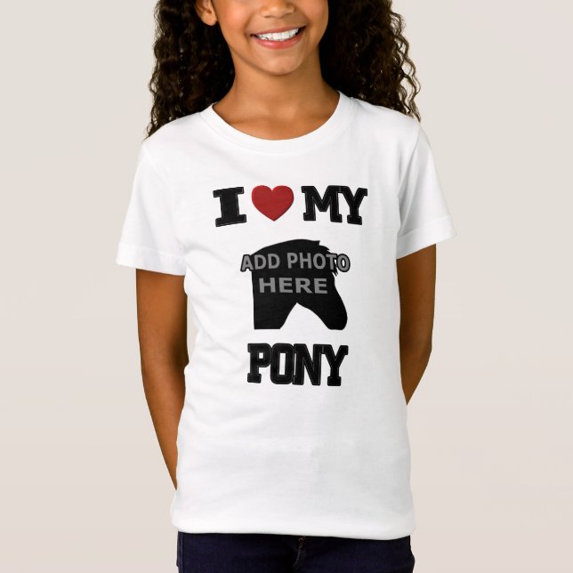 I LOVE MY PONY KIDS T-SHIRT - ADD YOUR OWN PHOTO! (Front)
