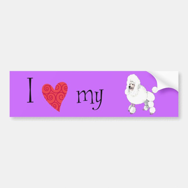 I Love my Poodle Bumper Sticker (Front)