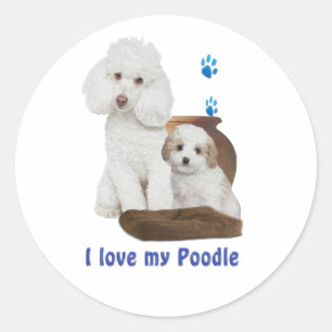 I love my Poodle Classic Round Sticker