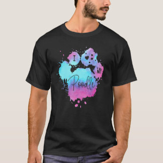 I Love My Poodle Dog Theme Paw T-Shirt