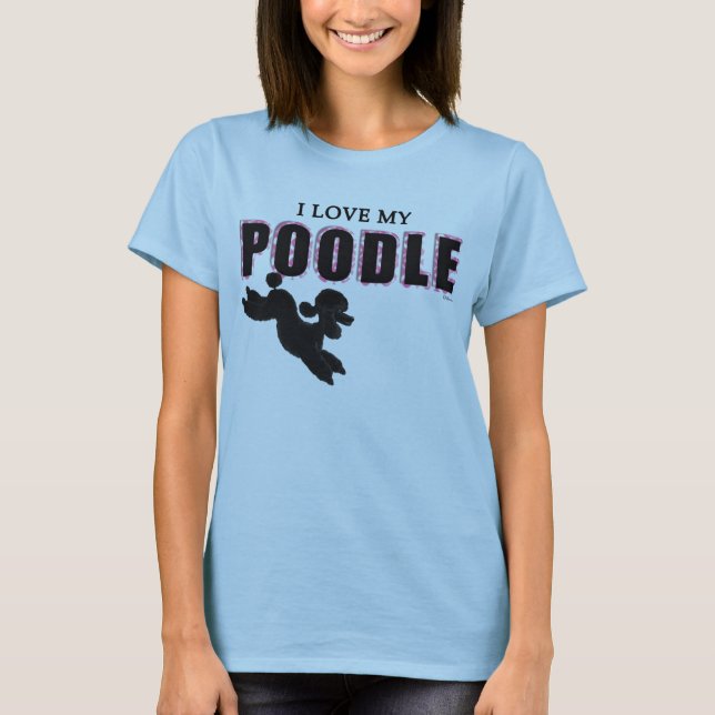 I LOVE MY POODLE Lavender Shirt (Front)