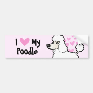 I Love My Poodle (puppy cut) Bumper Sticker