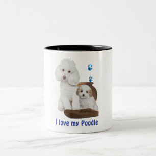 I love my poodle Two-Tone coffee mug