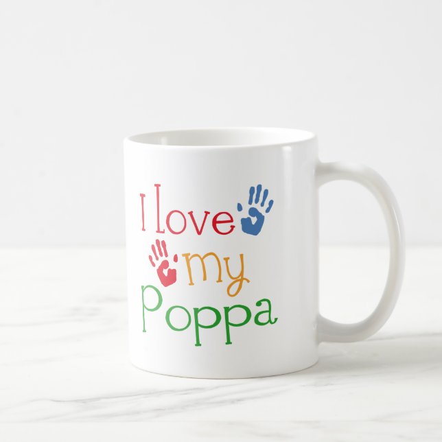 I Love My Poppa (Handprints) Coffee Mug (Right)