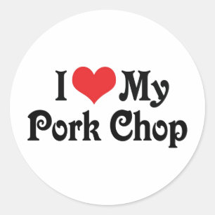 I Love My Pork Chop Classic Round Sticker