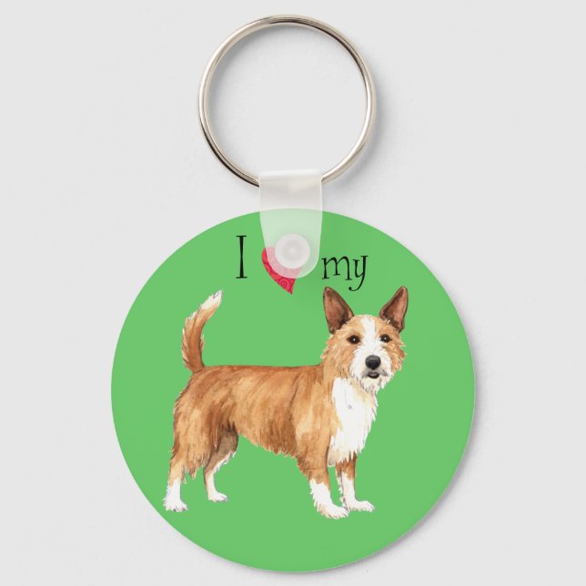 I Love my Portuguese Podengo Pequeno Key Ring (Front)