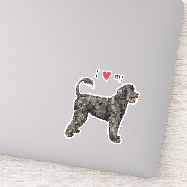 I Love my Portuguese Water Dog Vinyl Sticker (Detail)