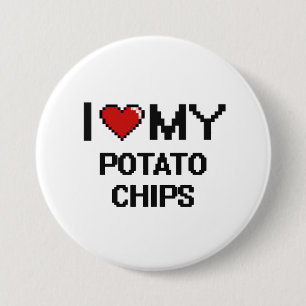 I Love My Potato Chips Digital design 7.5 Cm Round Badge
