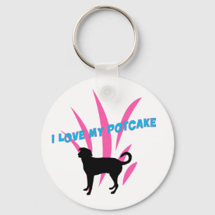 I Love My Potcake Keychain