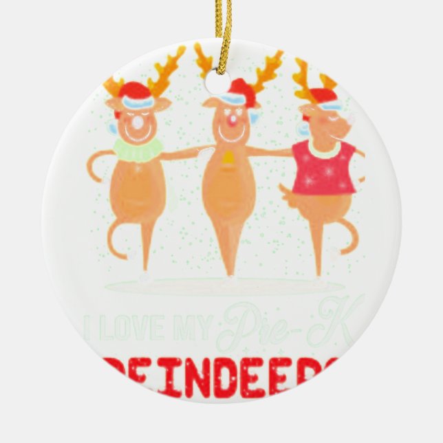 I Love My Pre K Ceramic Tree Decoration (Front)