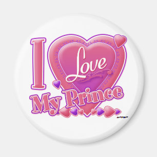 I Love My Prince pink/purple - heart Magnet