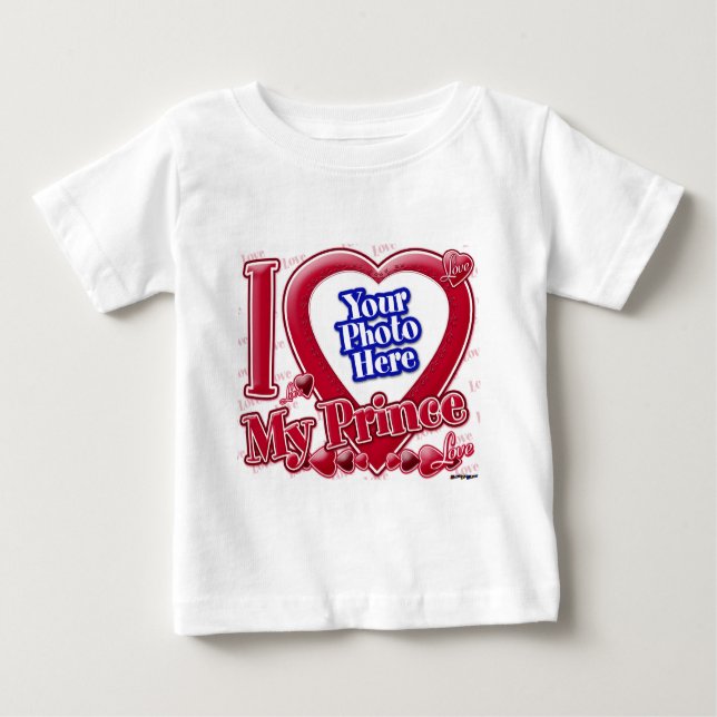 I Love My Prince red heart - photo Baby T-Shirt (Front)